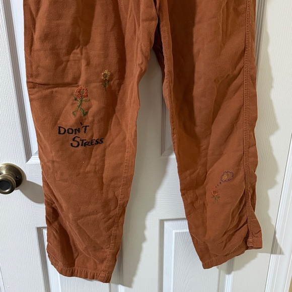 BDG Rust Brown Embroidered Drawstring Pants - Picture 7 of 14